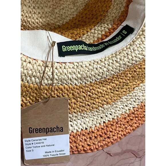 GREENPACHA Canarias Hat in Natural & Yellow Small New Womens Cowboy Western main image 14